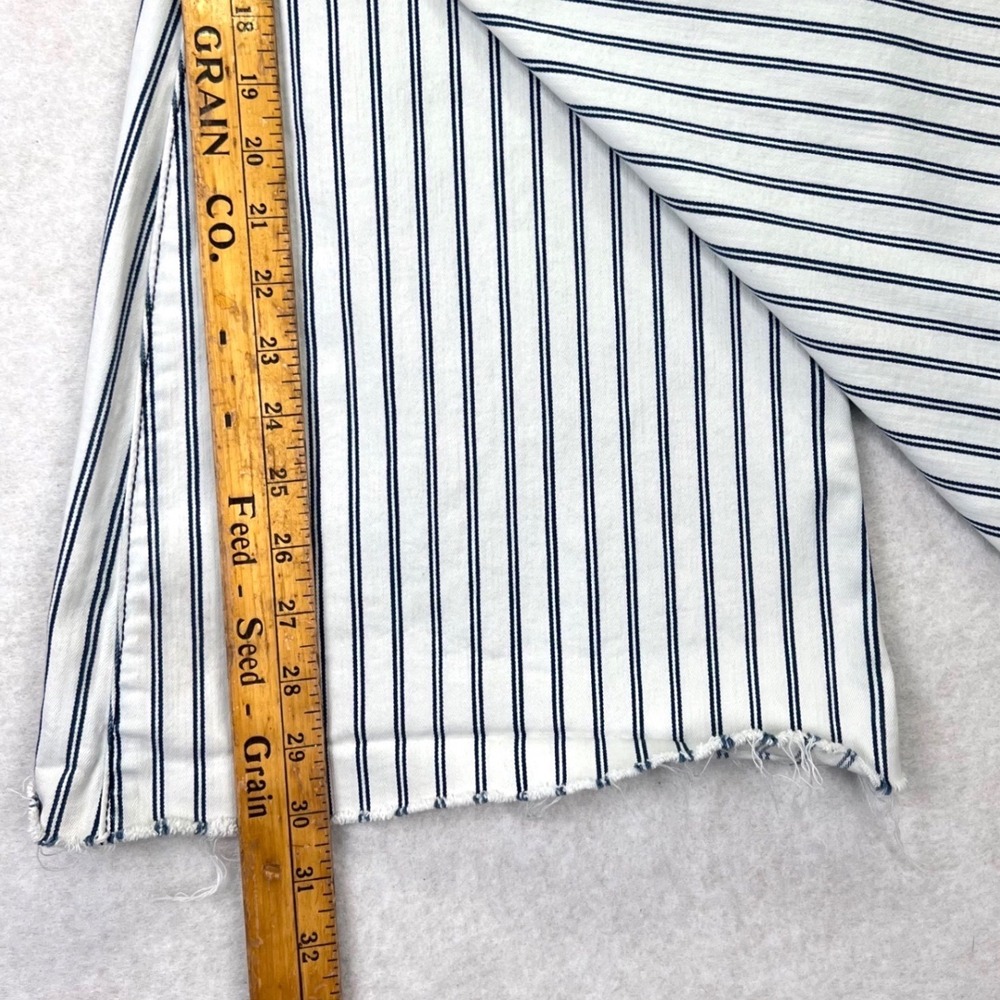 Judy Blue Super Flare Jeans Womens 15/32 White Navy Striped High Rise Western - Picture 14 of 16